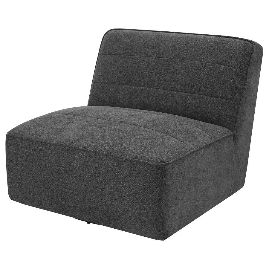 Cobie - Upholstered Armless Swivel Chair - Dark Charcoal by Coaster Fine Furniture | Bel Furniture