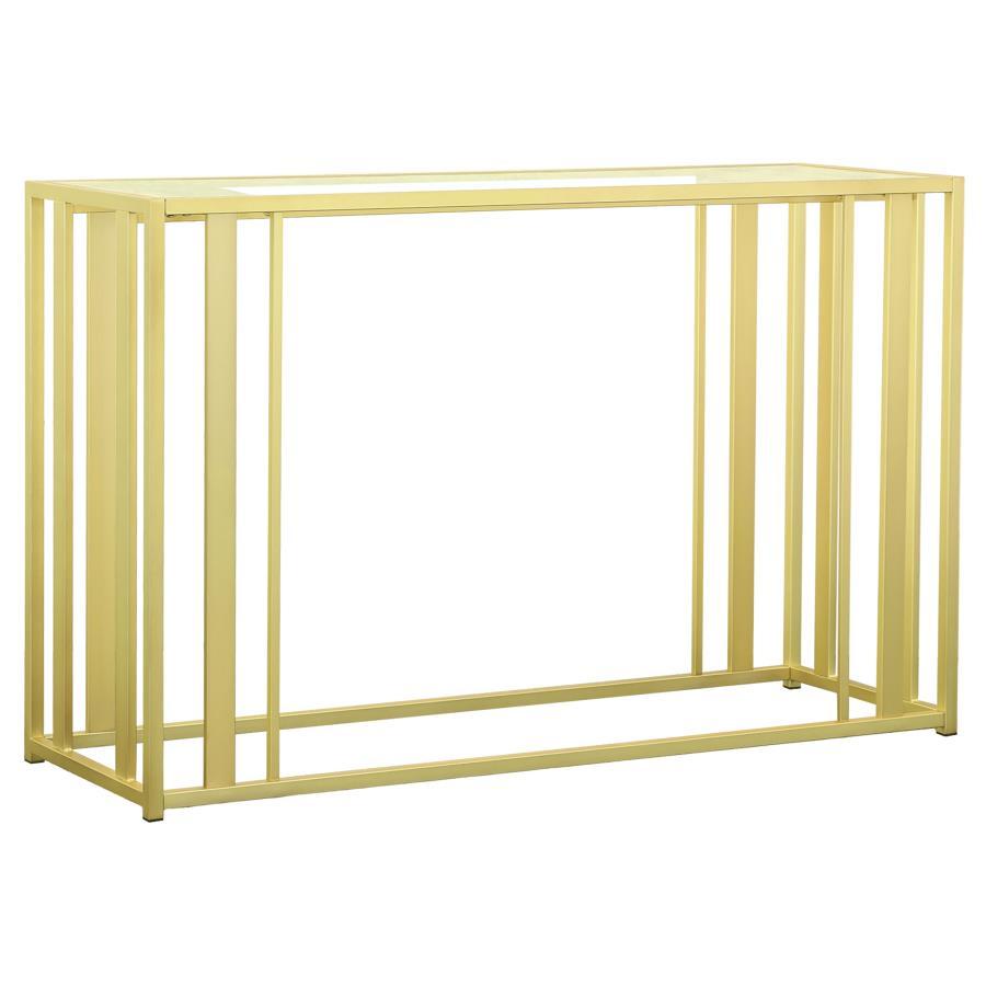 Adri - Glass Top Entryway Sofa Console Table Gold by Coaster Fine Furniture | Bel Furniture