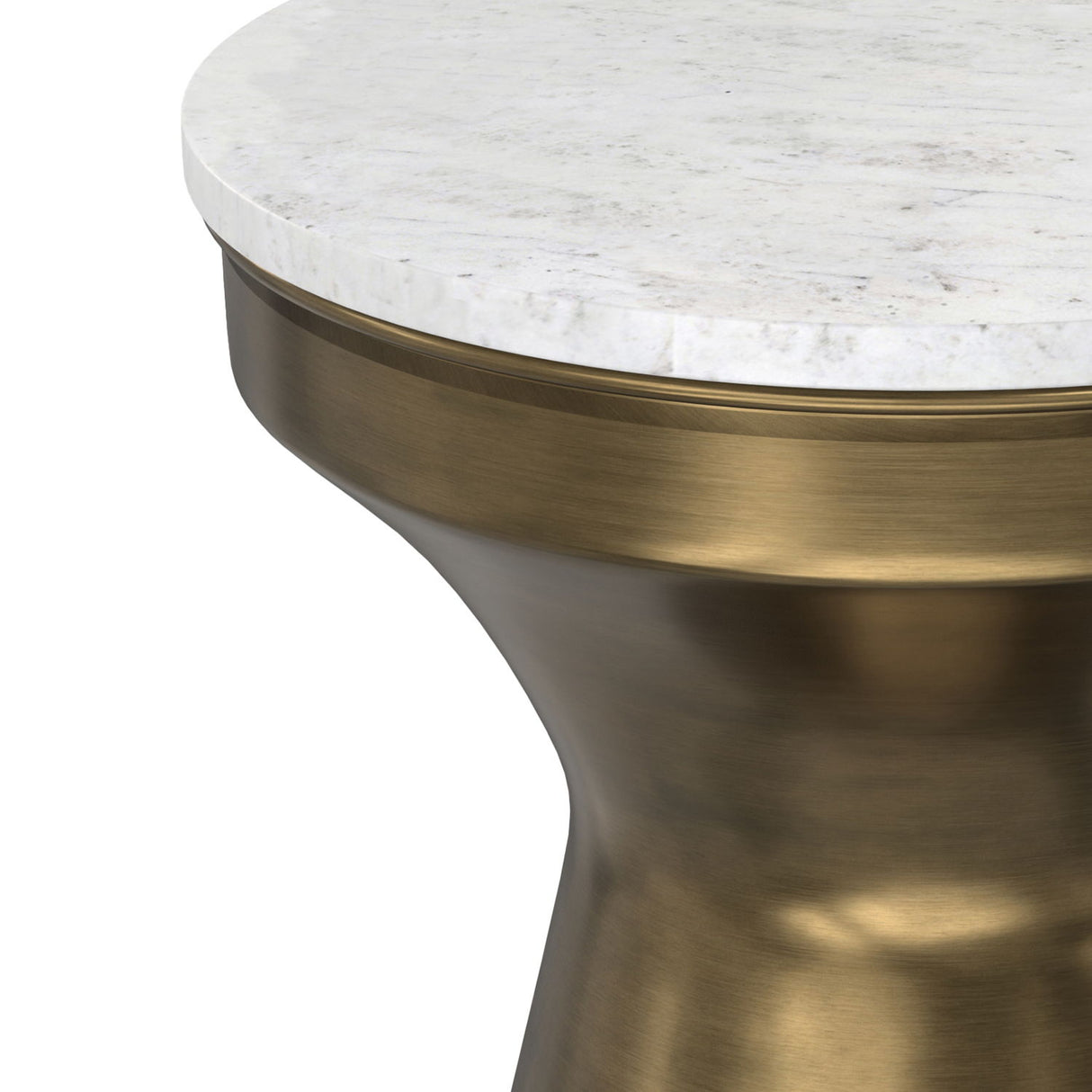 Raquel - Side Table - Antique Brass / White by Simpli-Home | Bel Furniture