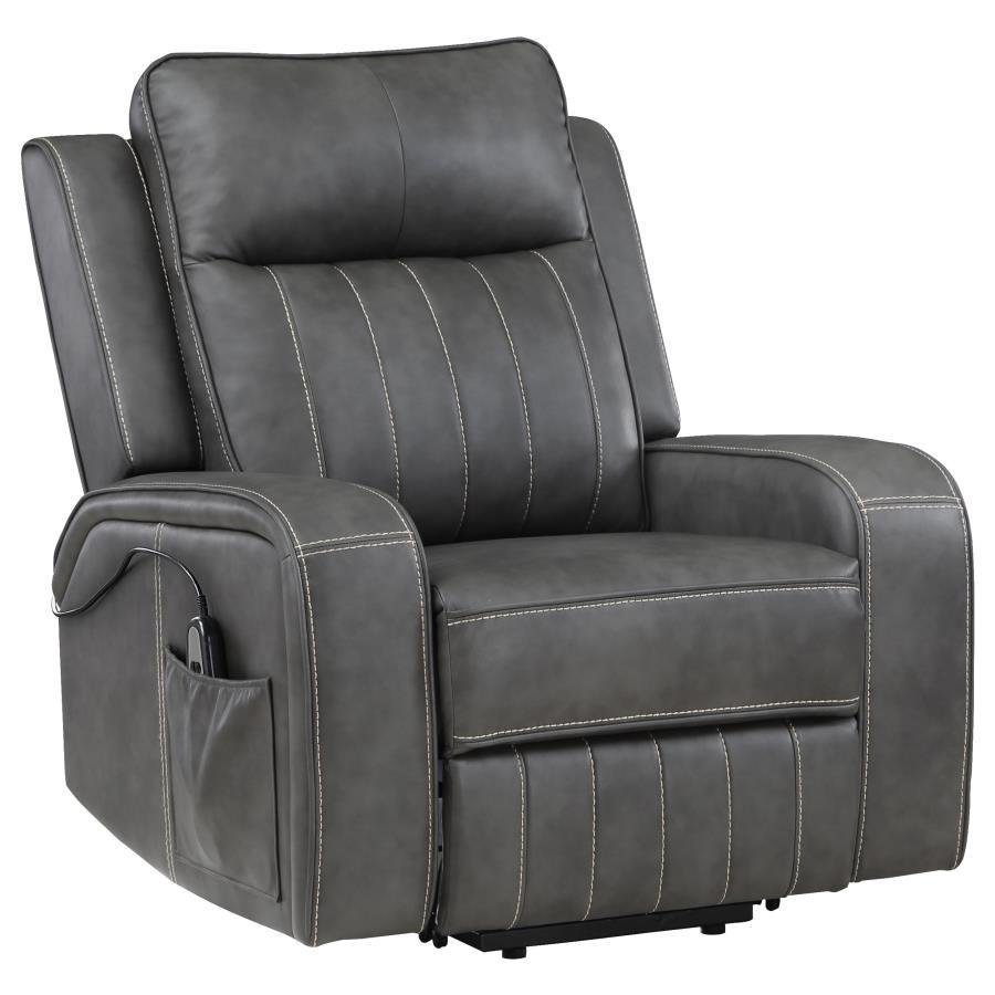 Raelynn - Upholstered Track Arm Recliner by Coaster Fine Furniture | Bel Furniture