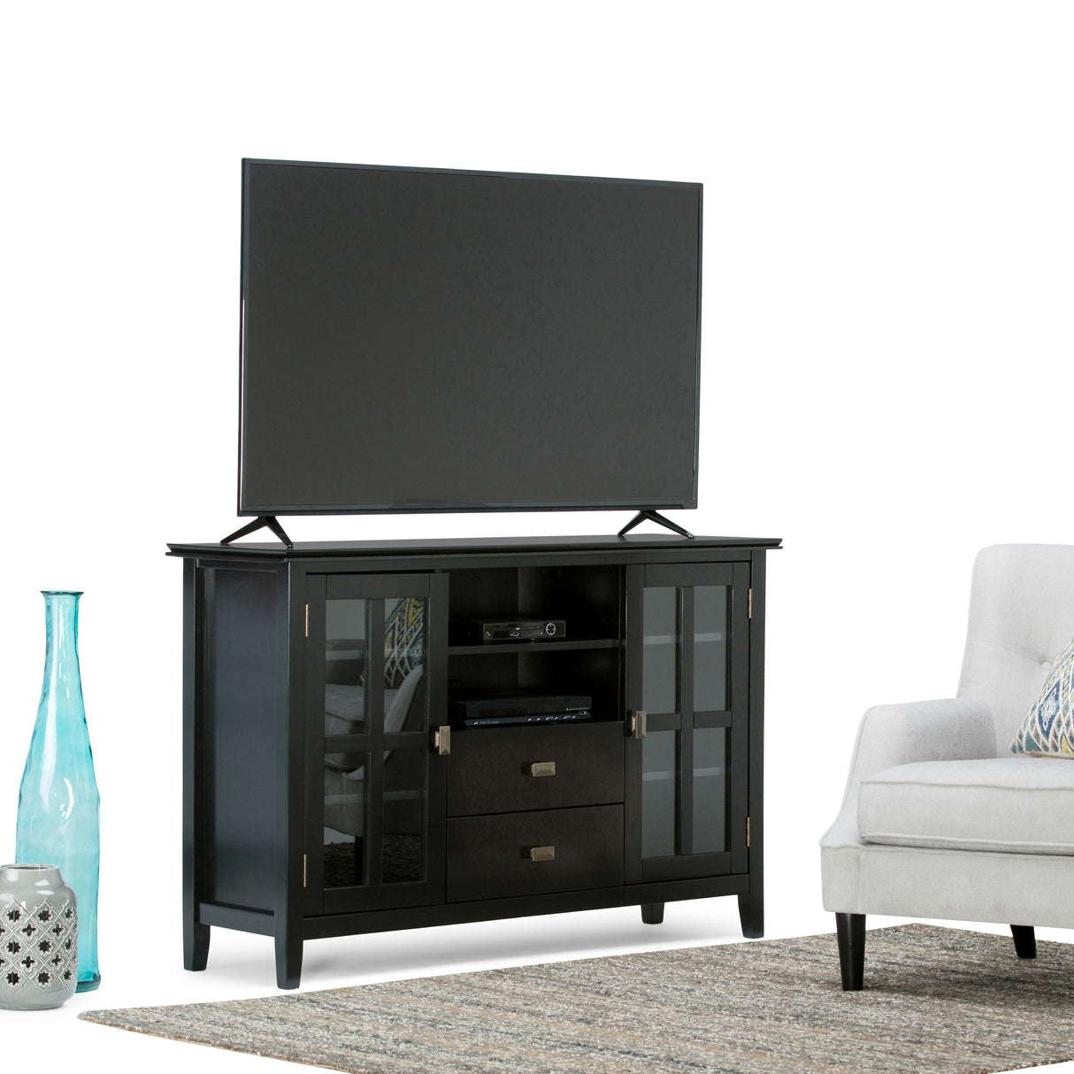Artisan - Handcrafted, Tall TV Media Stand by Simpli-Home | Bel Furniture