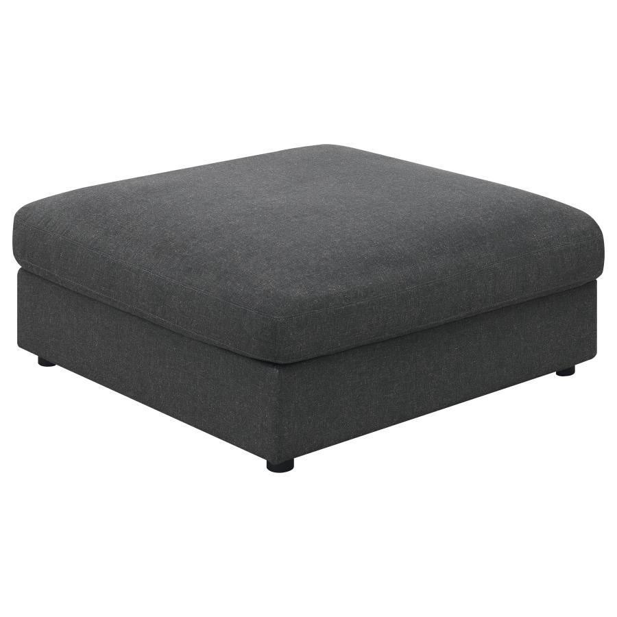 Serene - Square Upholstered Ottoman Dark Gray by CoasterEssence | Bel Furniture