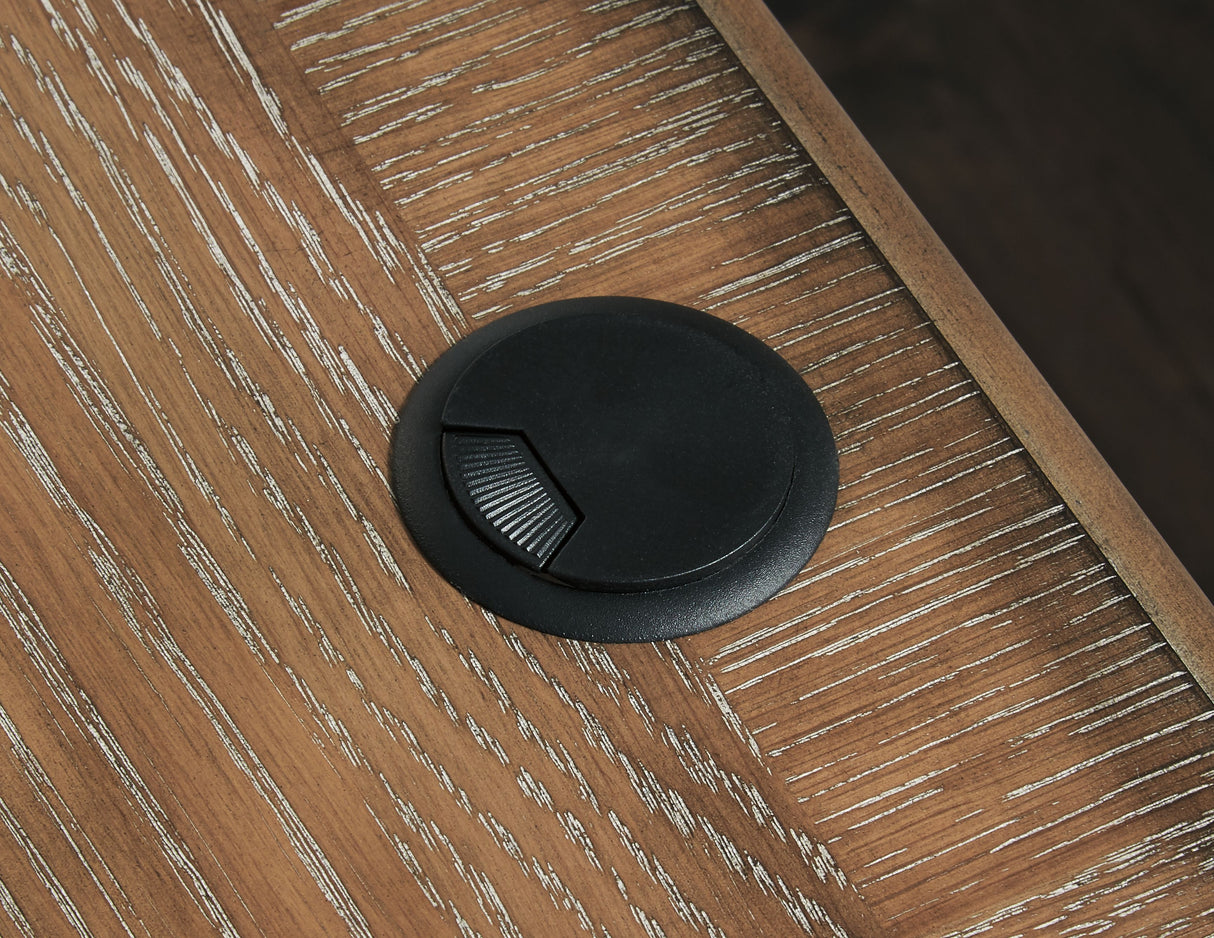 Realyn - White / Brown - Home Office Desk Return by Signature Design by Ashley® | Bel Furniture