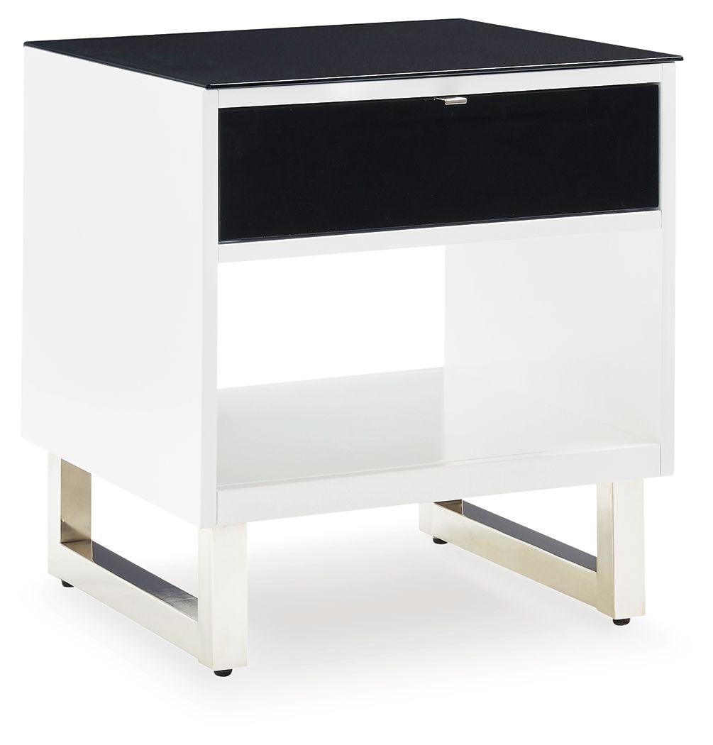Gardoni - White / Black - Rectangular End Table by Signature Design by Ashley® | Bel Furniture