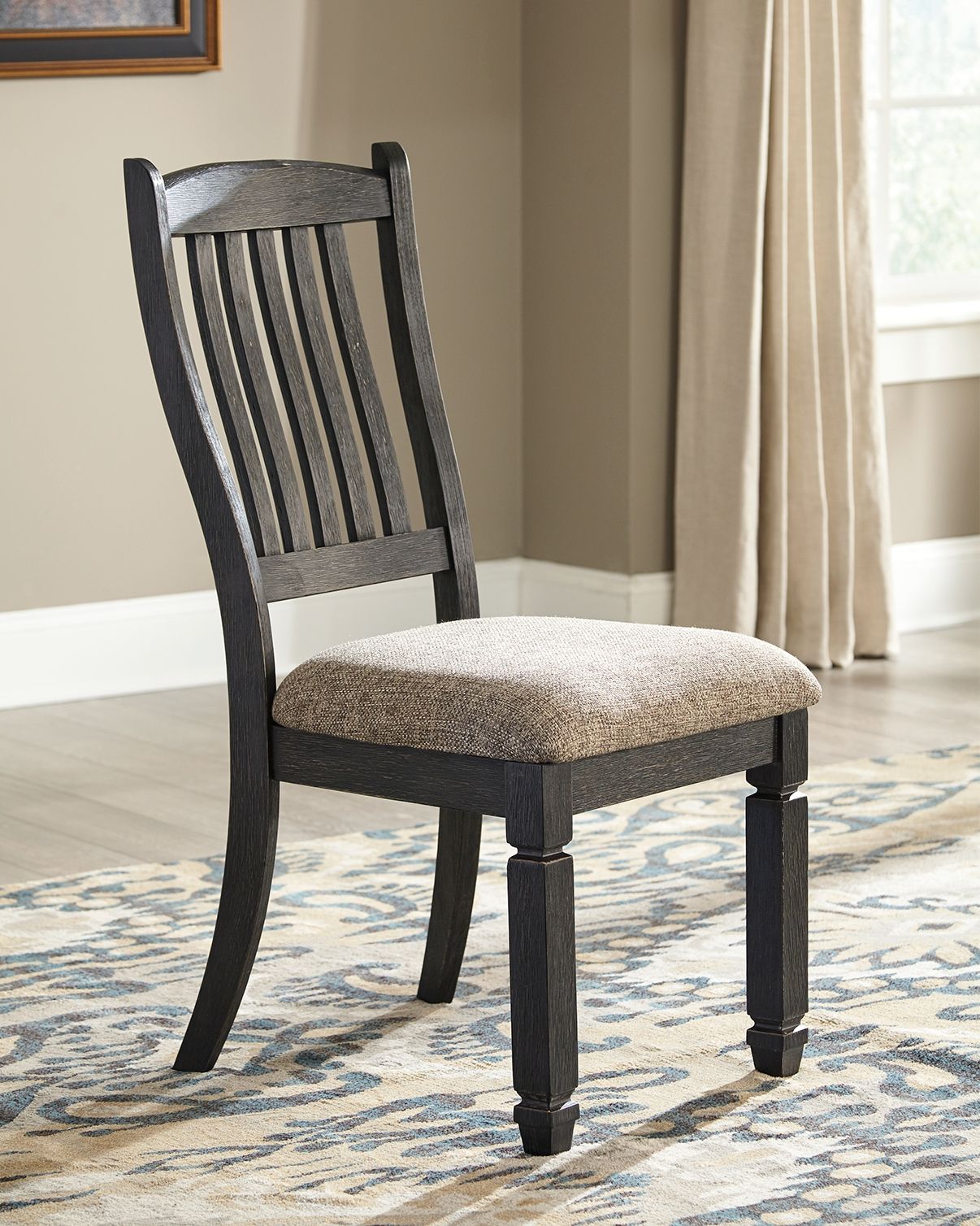 Tyler Creek - Black / Grayish Brown - Dining UPH Side Chair (Set of 2) - Slatback by Signature Design by Ashley® | Bel Furniture