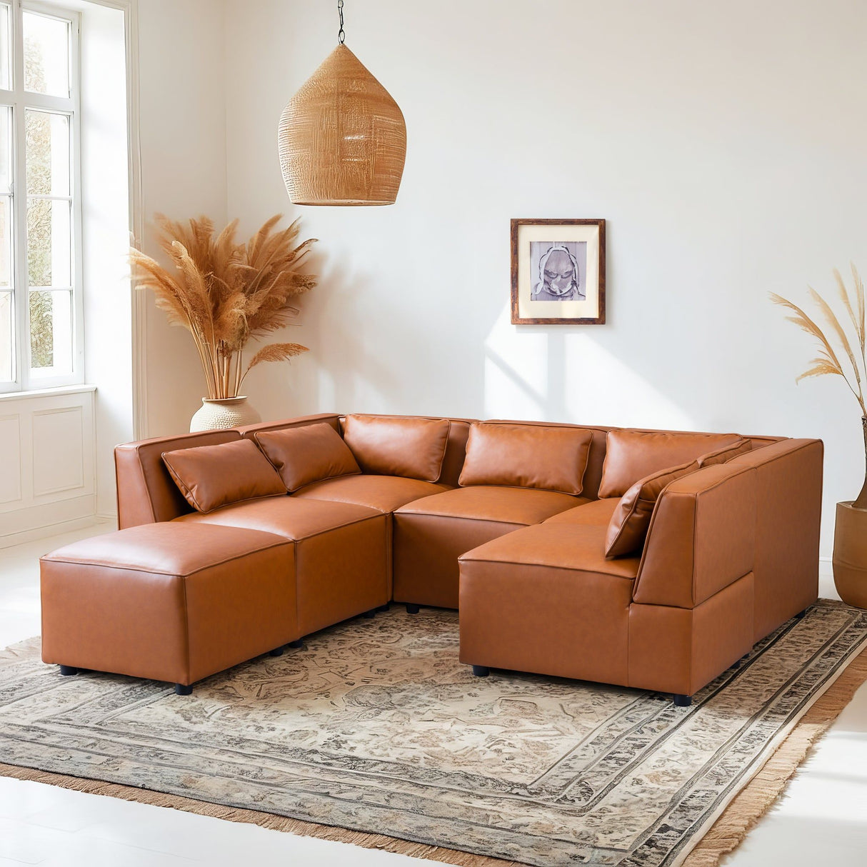 Wexford - Modular Sofa - Cognac by Ashcroft Furniture | Bel Furniture