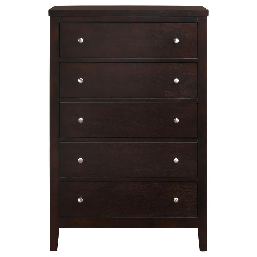 Carlton - 5-Drawer Bedroom Chest - Cappuccino by CoasterEveryday | Bel Furniture