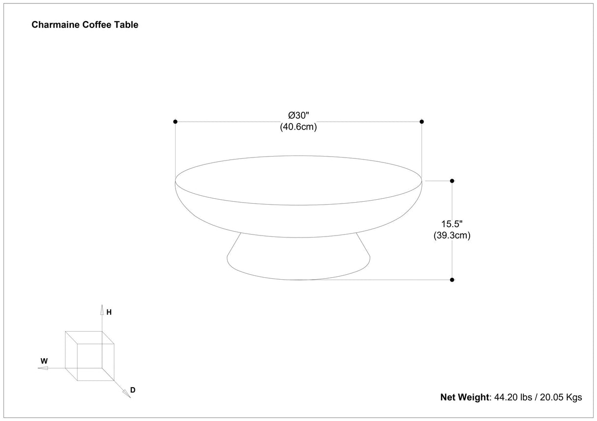 Charmaine - Cast Aluminum Coffee Table - Black by Simpli-Home | Bel Furniture