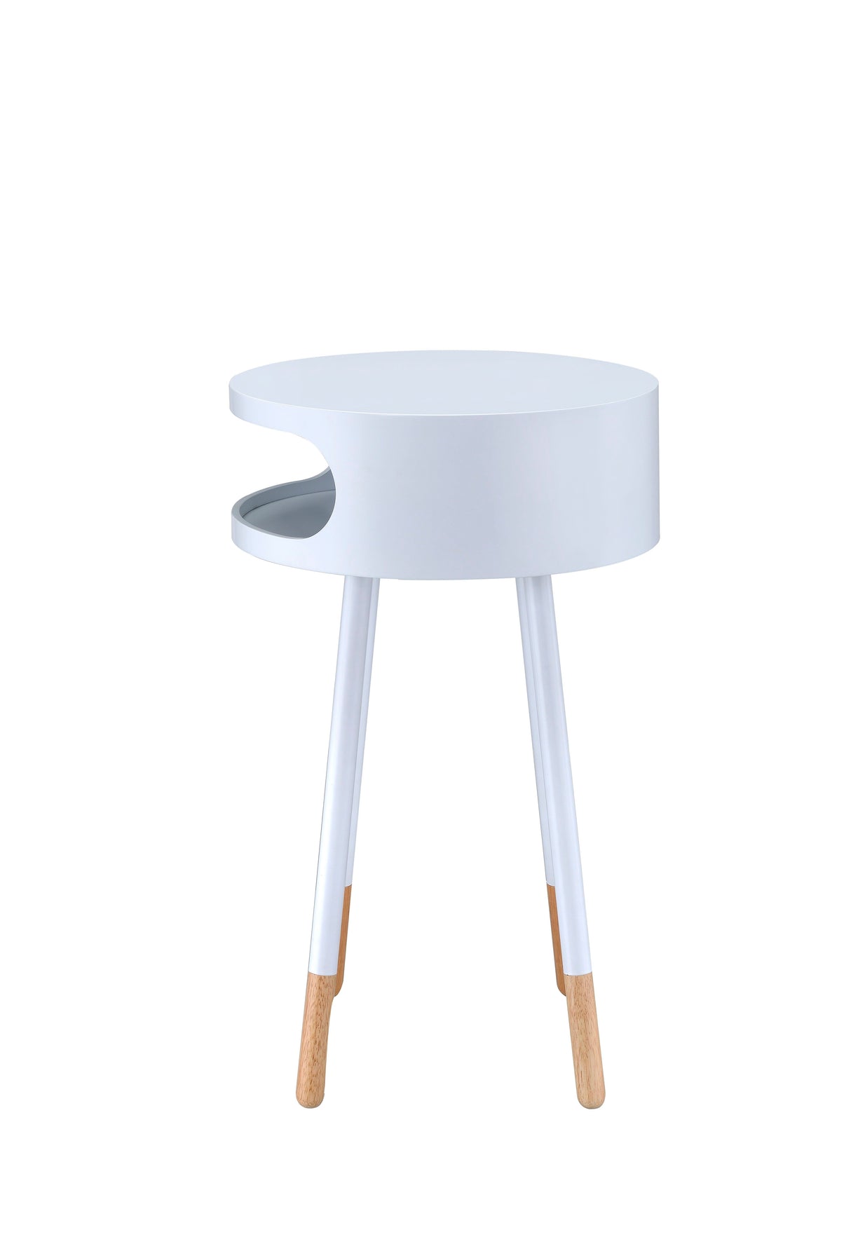 Sonria - Round Accent Table - Natural White by Urban Nest | Bel Furniture