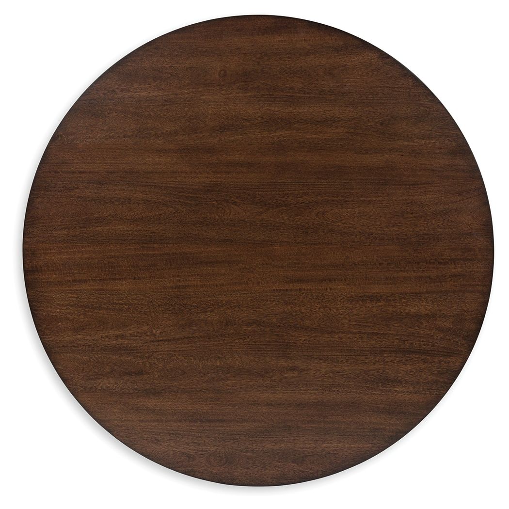 Korestone 2 - Dark Brown - Round Cocktail Table by Signature Design by Ashley® | Bel Furniture