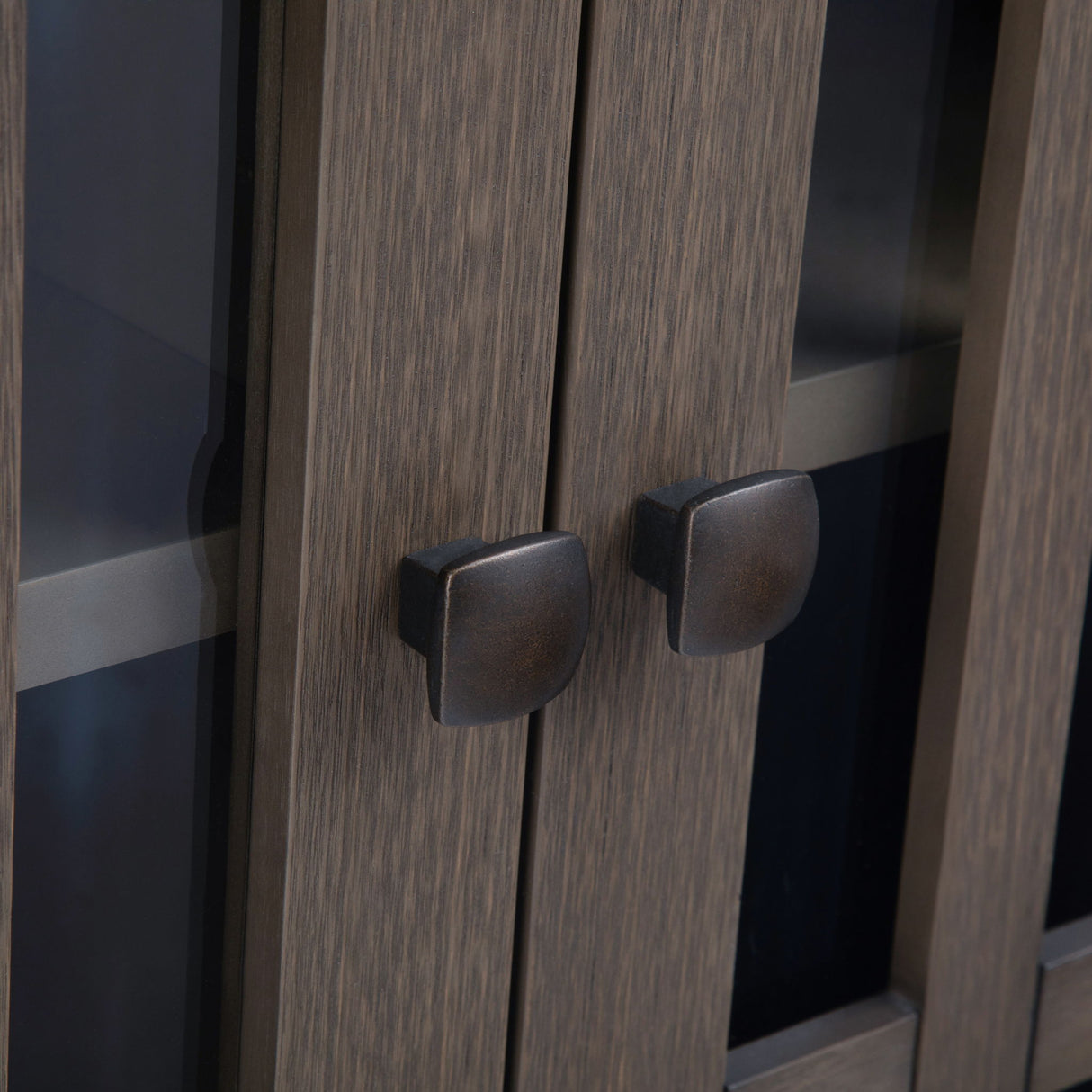 Bedford - Low Storage Media Cabinet - Farmhouse Gray by Simpli-Home | Bel Furniture