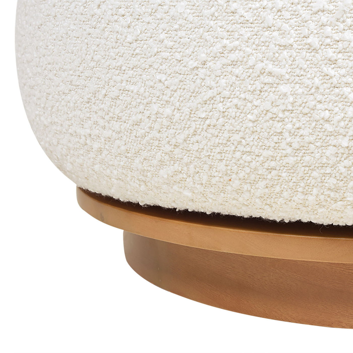 Fuji - 360 Swivel Low Barrel Back Accent Chair - Ivory White by Jennifer Taylor Home | Bel Furniture