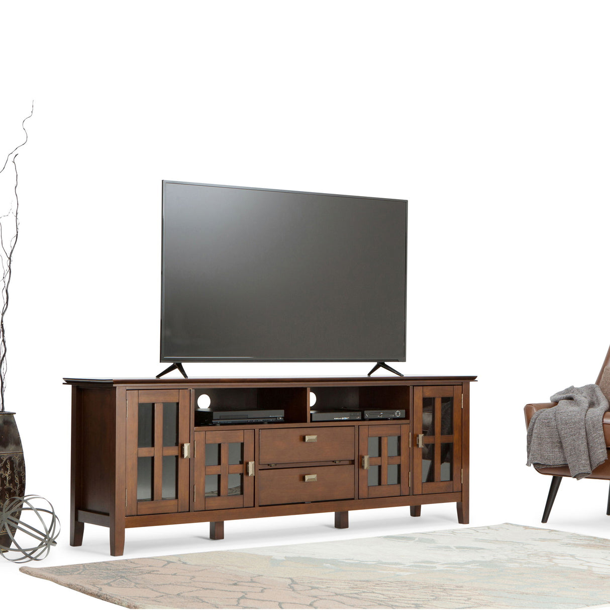 Artisan - TV Media Stand - Russet Brown by Simpli-Home | Bel Furniture