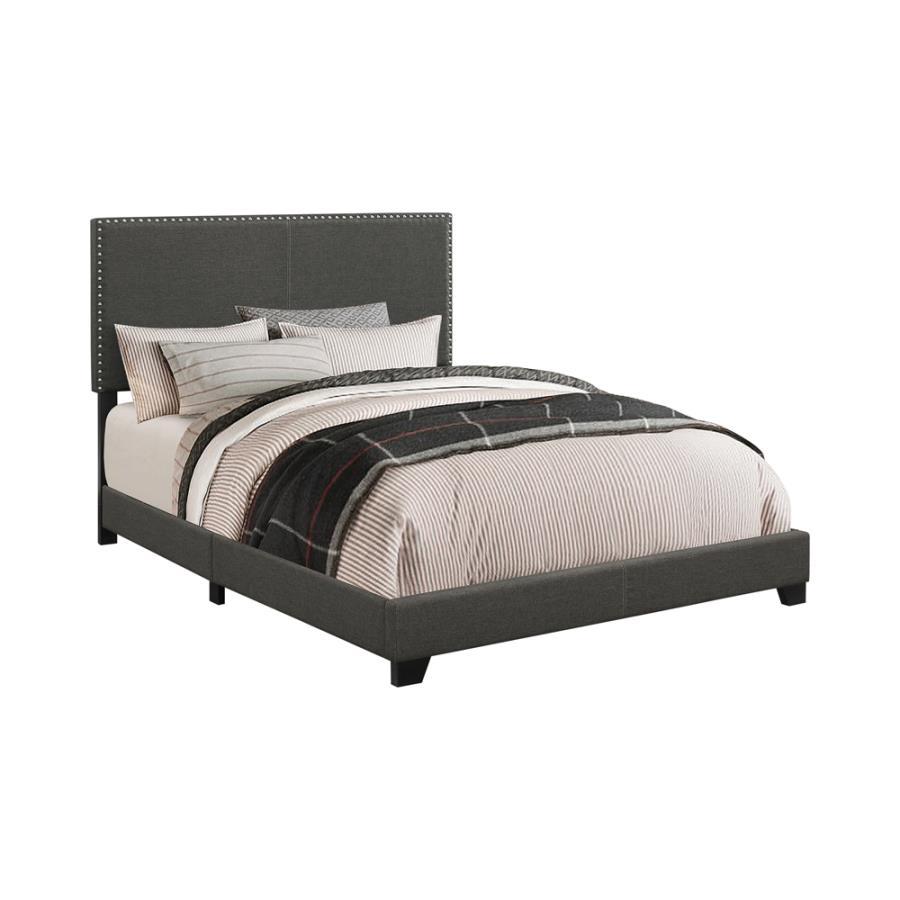 Boyd - Upholstered Panel Bed Dark Gray Twin by CoasterEveryday | Bel Furniture