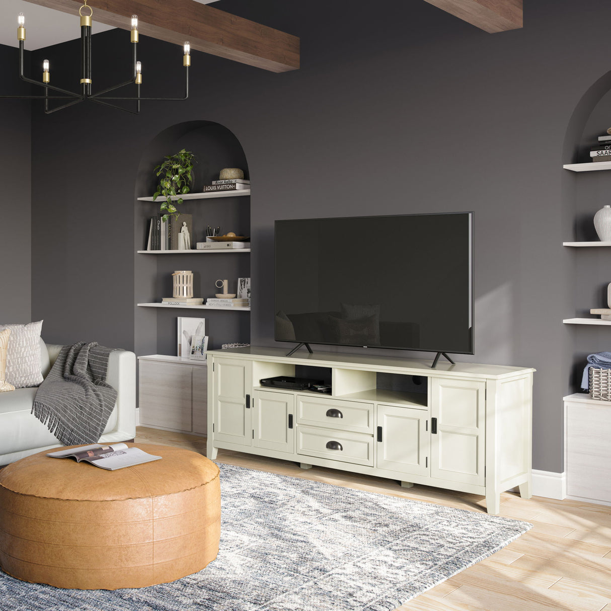 Burlington - TV Media Stand by Simpli-Home | Bel Furniture