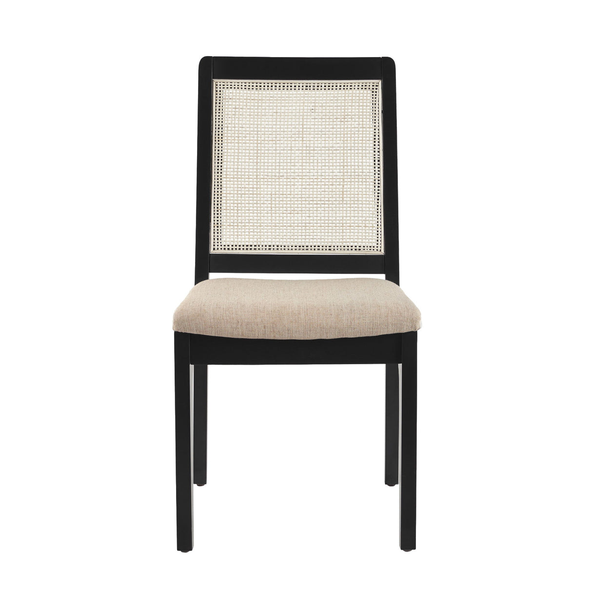 Modern Solid Wood Dining Chair With Rattan Inset Back (Set of 2) by Walker Edison | Bel Furniture