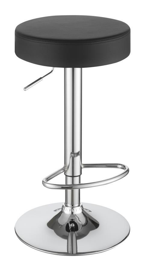 Ramses - 29" Adjustable Bar Stool Black by CoasterEveryday | Bel Furniture