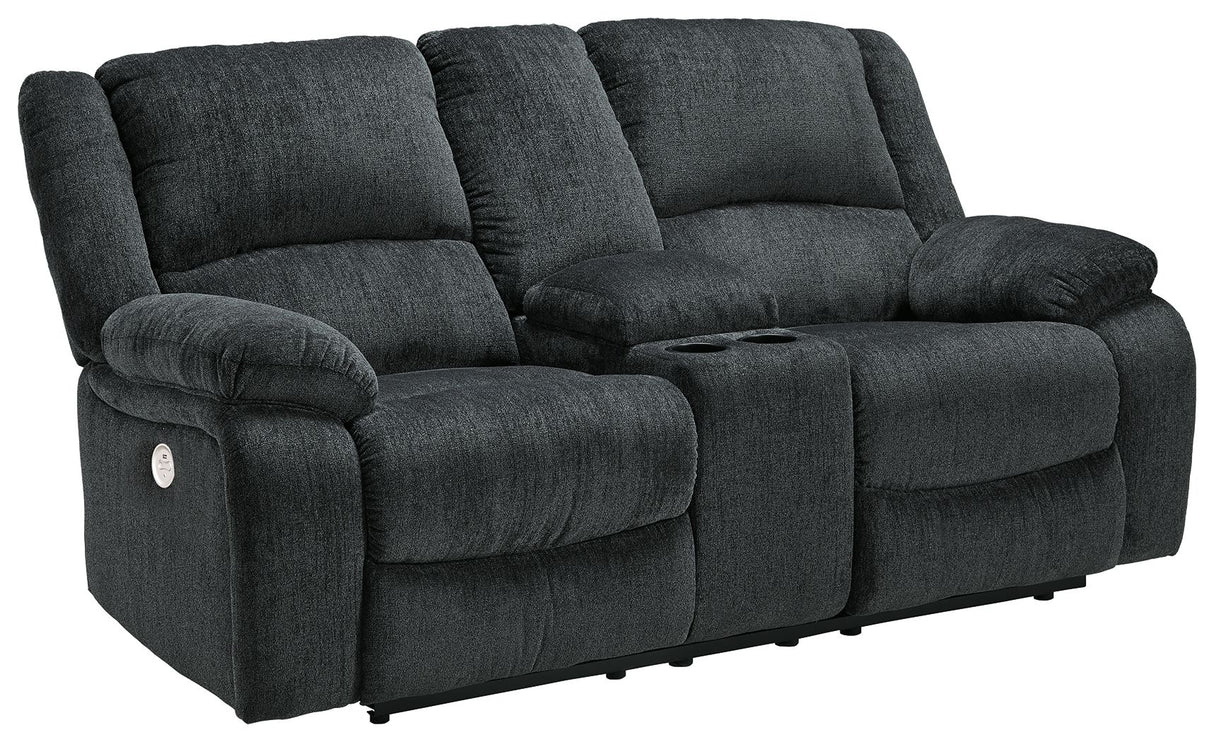Draycoll - Reclining Loveseat Dark Gray Power Reclining by Signature Design by Ashley® | Bel Furniture