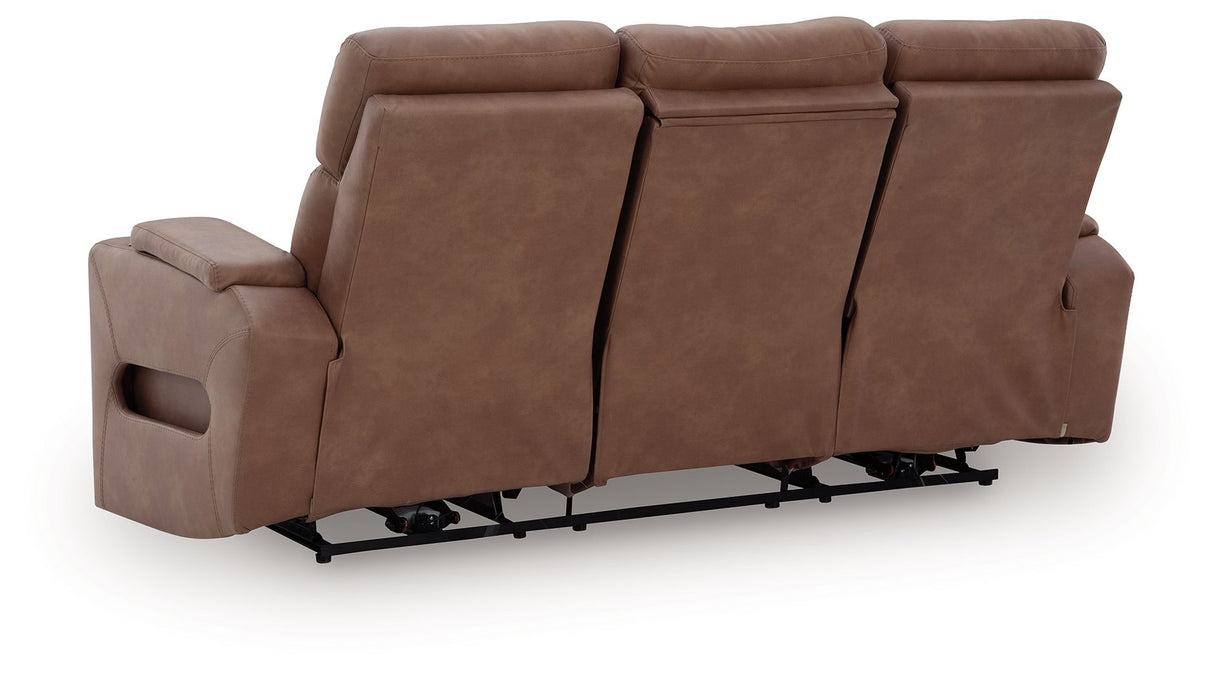 Clean-Slate - Caramel - Power Reclining Sofa / Adj Headrest by Signature Design by Ashley® | Bel Furniture