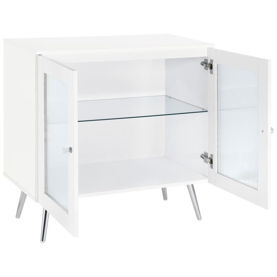 Nieta - 2 Door Engineered Wood Accent Cabinet - White High Gloss by Coaster Fine Furniture | Bel Furniture