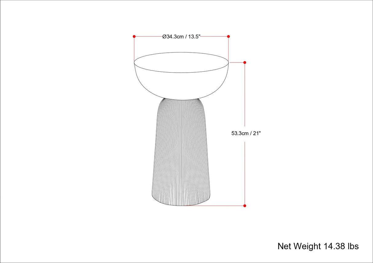 Hughes - Cast Aluminum Side Table - Black by Simpli-Home | Bel Furniture