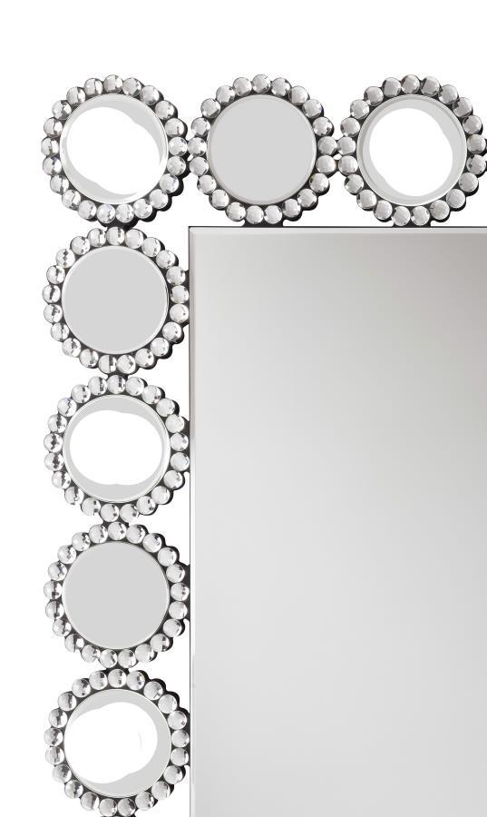 Aghes - Wall Mirror With Lighting - Silver by CoasterElevations | Bel Furniture