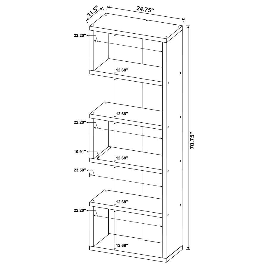 Joey - 5-tier Alternating Boxes Design Bookcase by CoasterEveryday | Bel Furniture