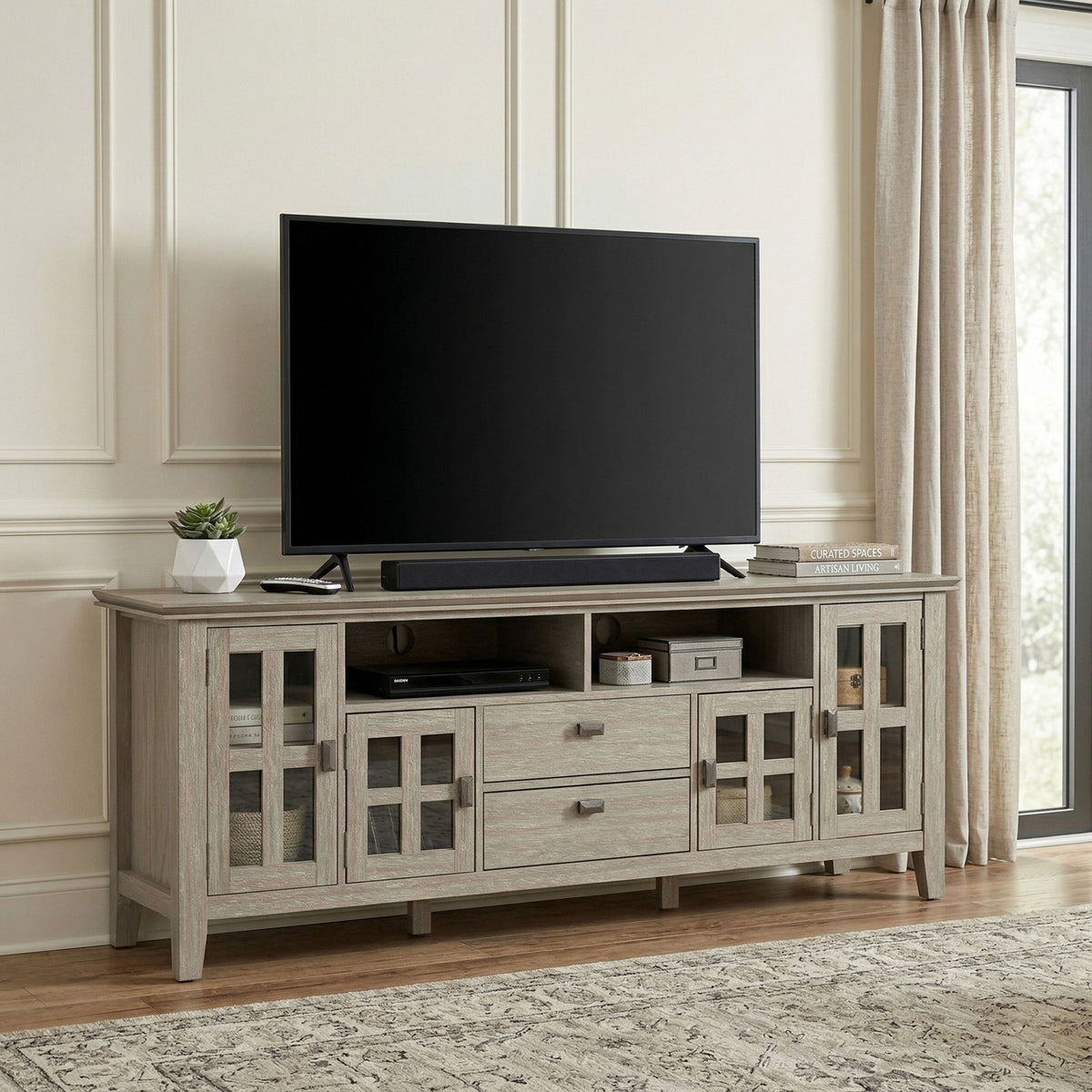 Artisan - TV Media Stand - Distressed Gray