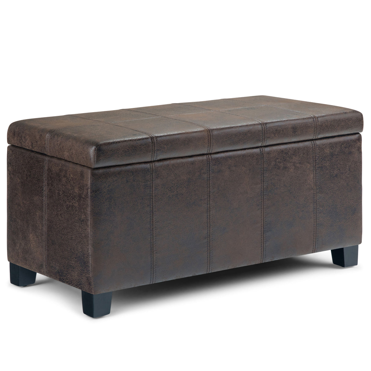 Dover - Storage Ottoman Bench - Distressed Brown by Simpli-Home | Bel Furniture