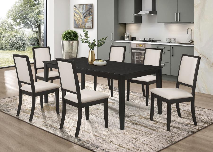 Louise - Upholstered Wood Dining Side Chairs (Set of 2) - Black by CoasterEveryday | Bel Furniture