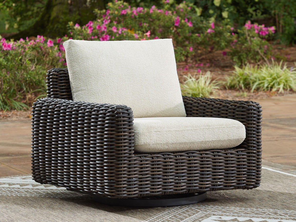 Kimora - Beige / Dark Brown - Swivel Glider Lounge With Cushion by Signature Design by Ashley® | Bel Furniture