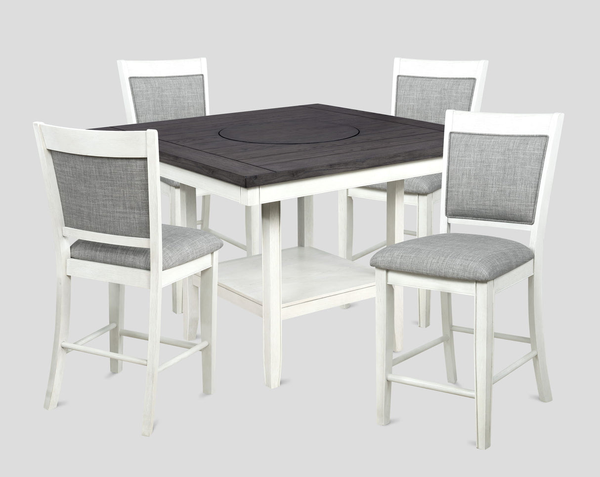 Fulton - Dining Room Set White 5 Pc. Table, 4 Chairs by Crown Mark | Bel Furniture