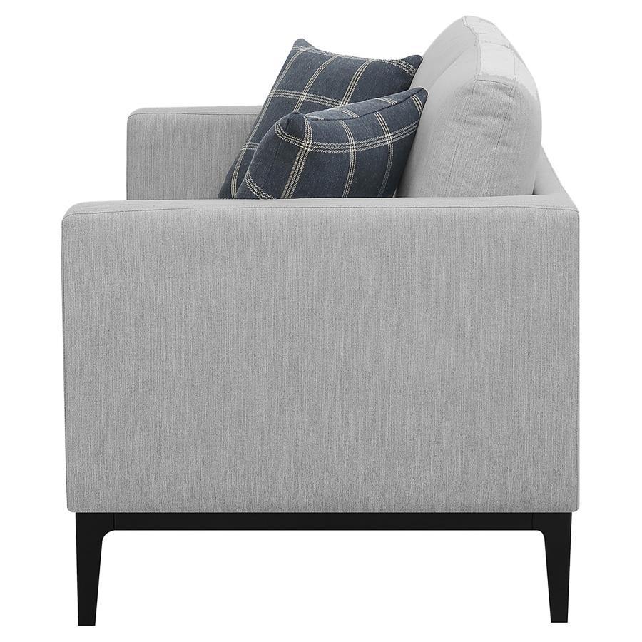 Apperson - Upholstered Track Arm Loveseat - Light Gray by CoasterElevations | Bel Furniture