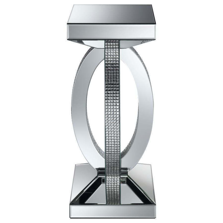 Amalia - Square Mirrored Acrylic Crystal Side End Table - Silver by CoasterElevations | Bel Furniture