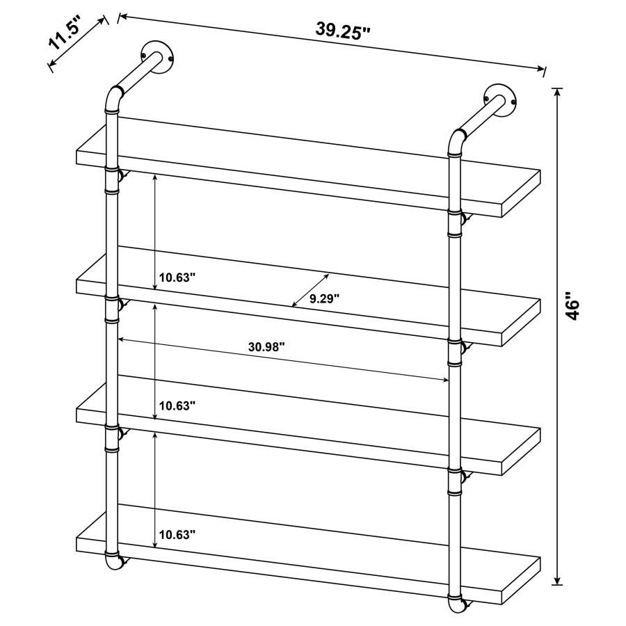 Elmcrest - 4-Shelf Wall Bookshelf by CoasterEveryday | Bel Furniture
