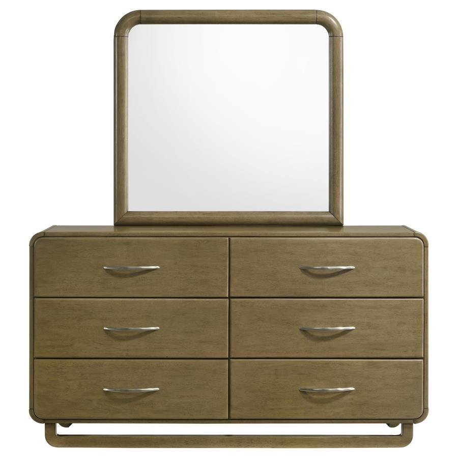 Amsbury - 6-Drawer Dresser And Mirror - Nutmeg by Coaster Fine Furniture | Bel Furniture