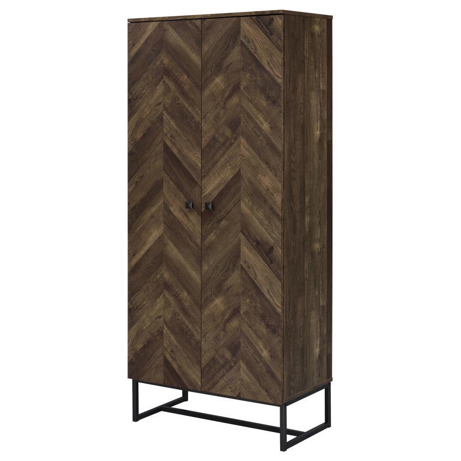 Carolyn - 2 Door Engineered Wood Accent Cabinet - Rustic Oak by CoasterEveryday | Bel Furniture