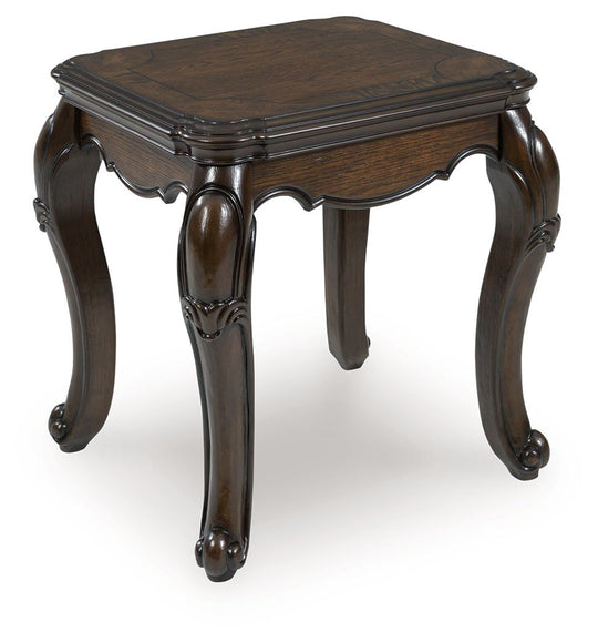 Maylee - Table With Cabriole Legs Dark Brown End Tables by Signature Design by Ashley® | Bel Furniture