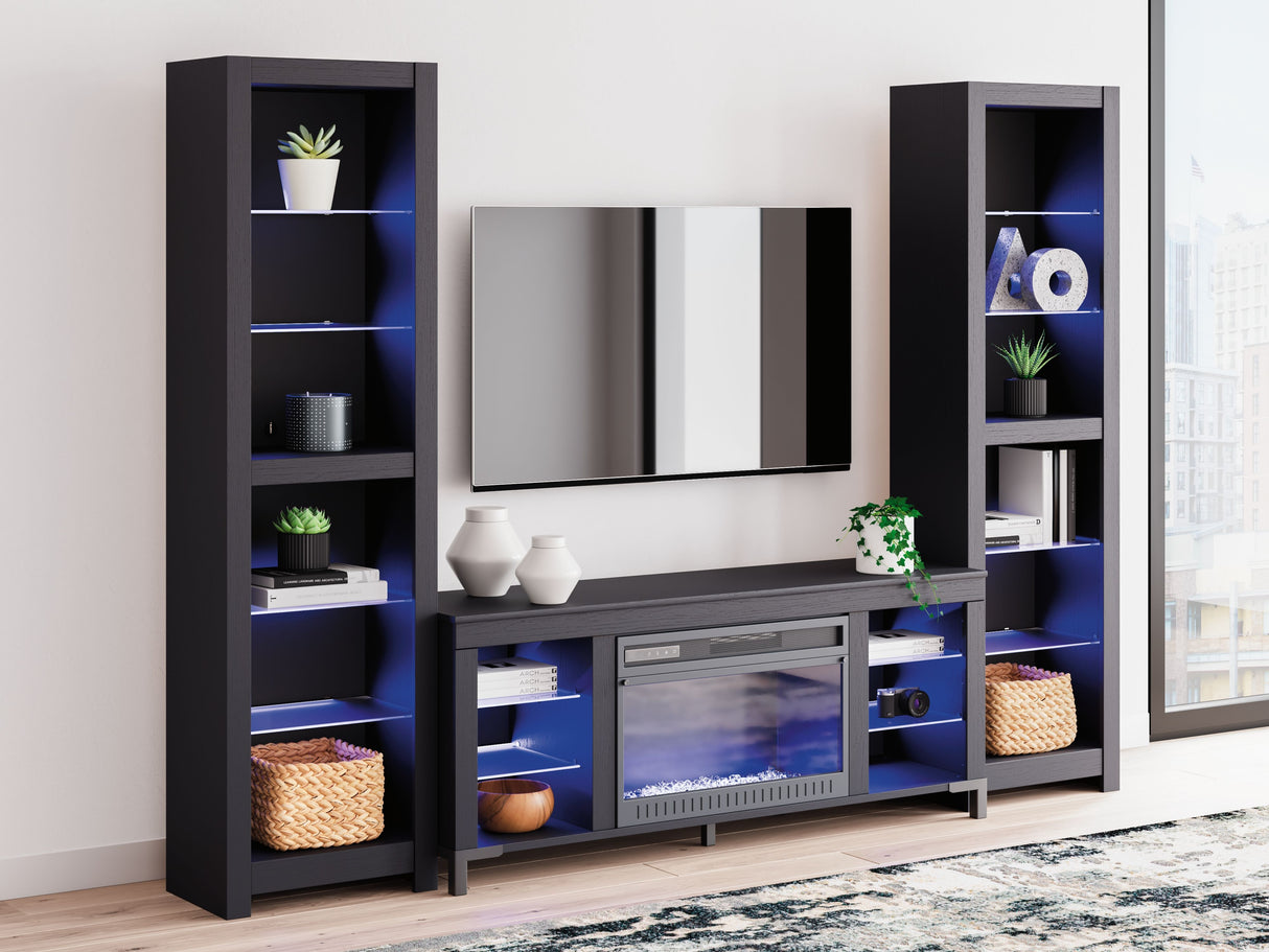 Cayberry - Black - 3-Piece Entertainment Center With Electric Fireplace by Signature Design by Ashley® | Bel Furniture