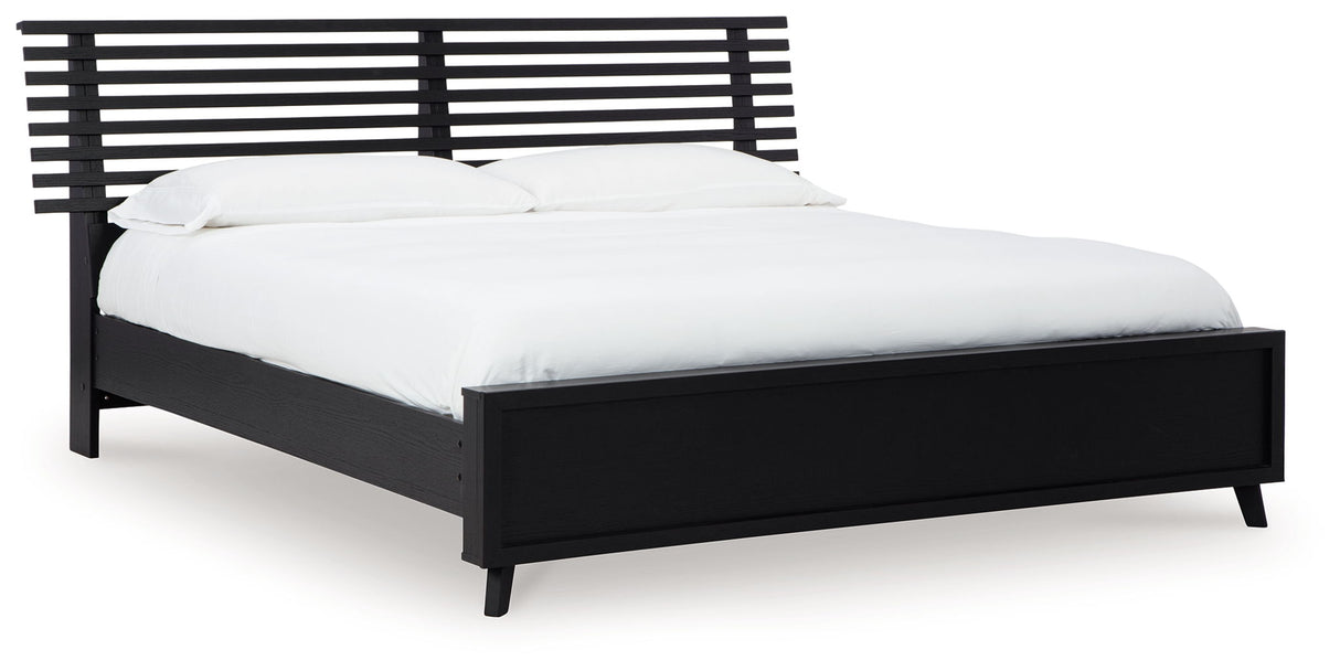 Danziar - King Slat Panel Bed - Black