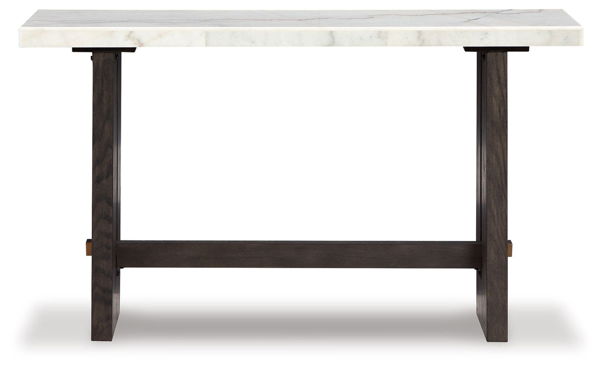 Burkhaus - White / Dark Brown - Sofa Table by Signature Design by Ashley® | Bel Furniture
