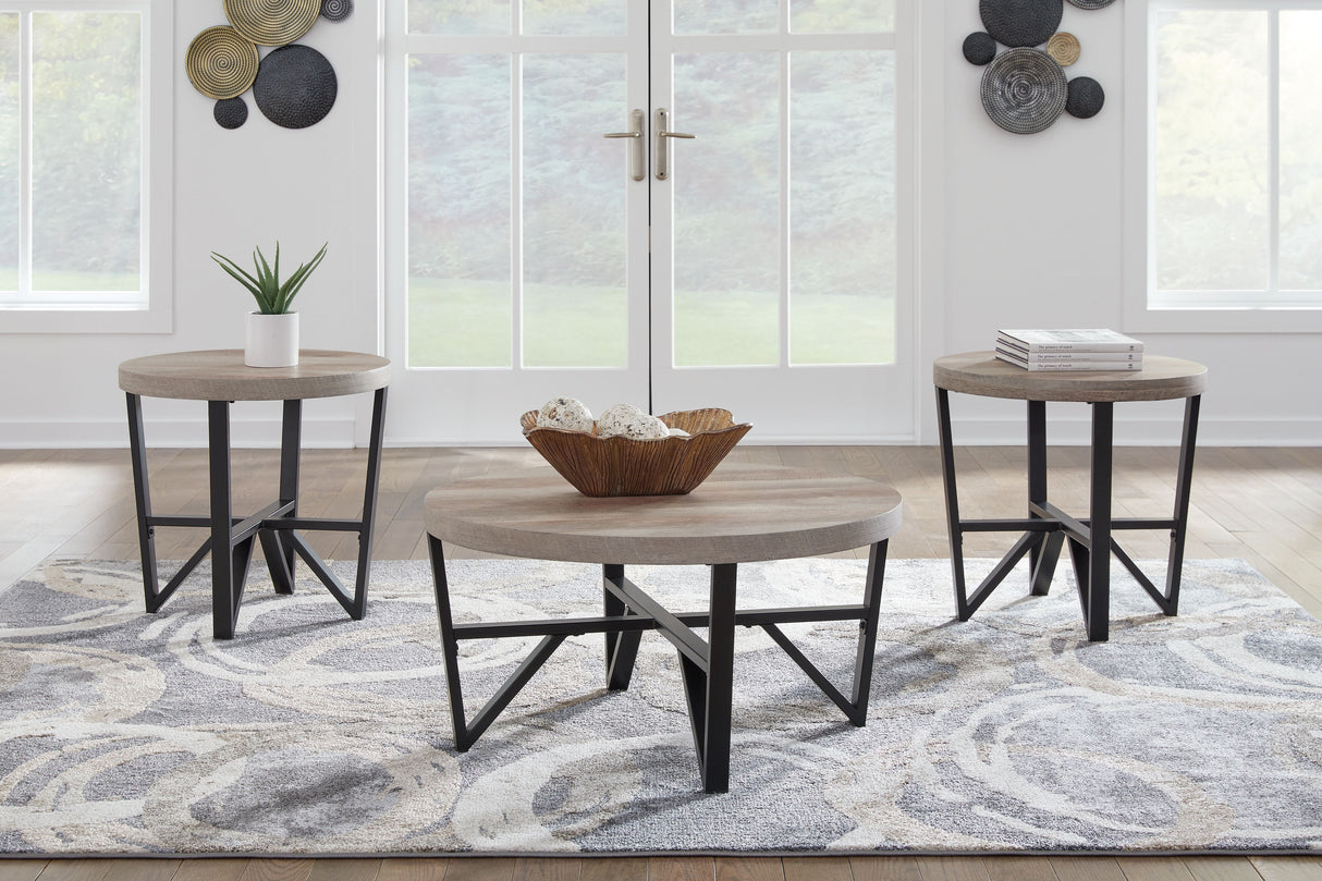Deanlee - Grayish Brown / Black - Occasional Table Set (Set of 3) by Signature Design by Ashley® | Bel Furniture