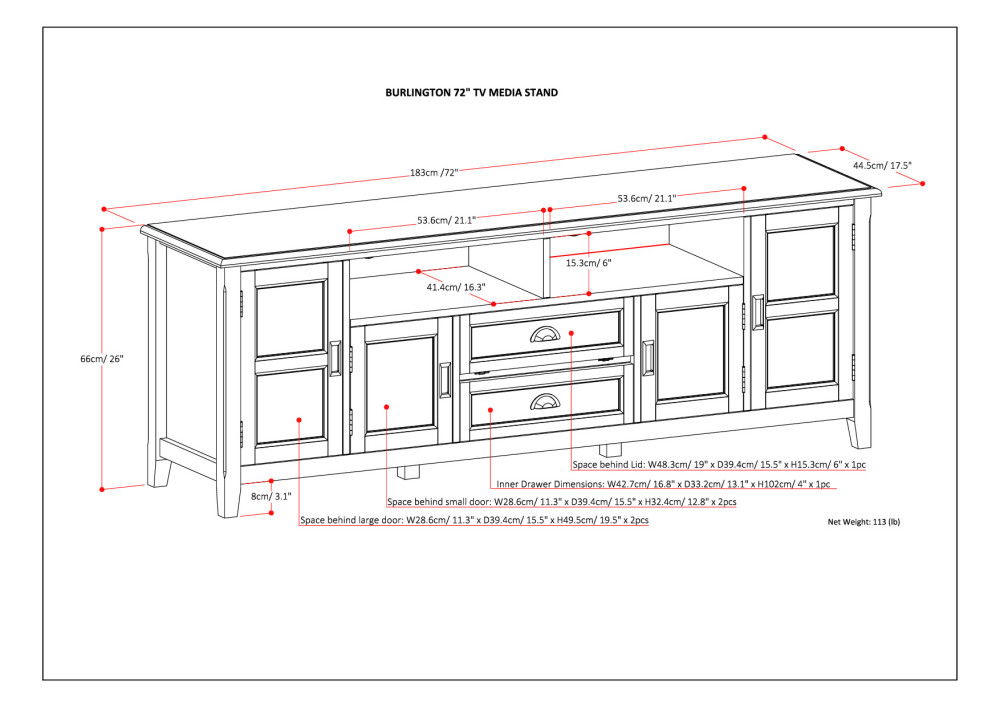 Burlington - TV Media Stand by Simpli-Home | Bel Furniture