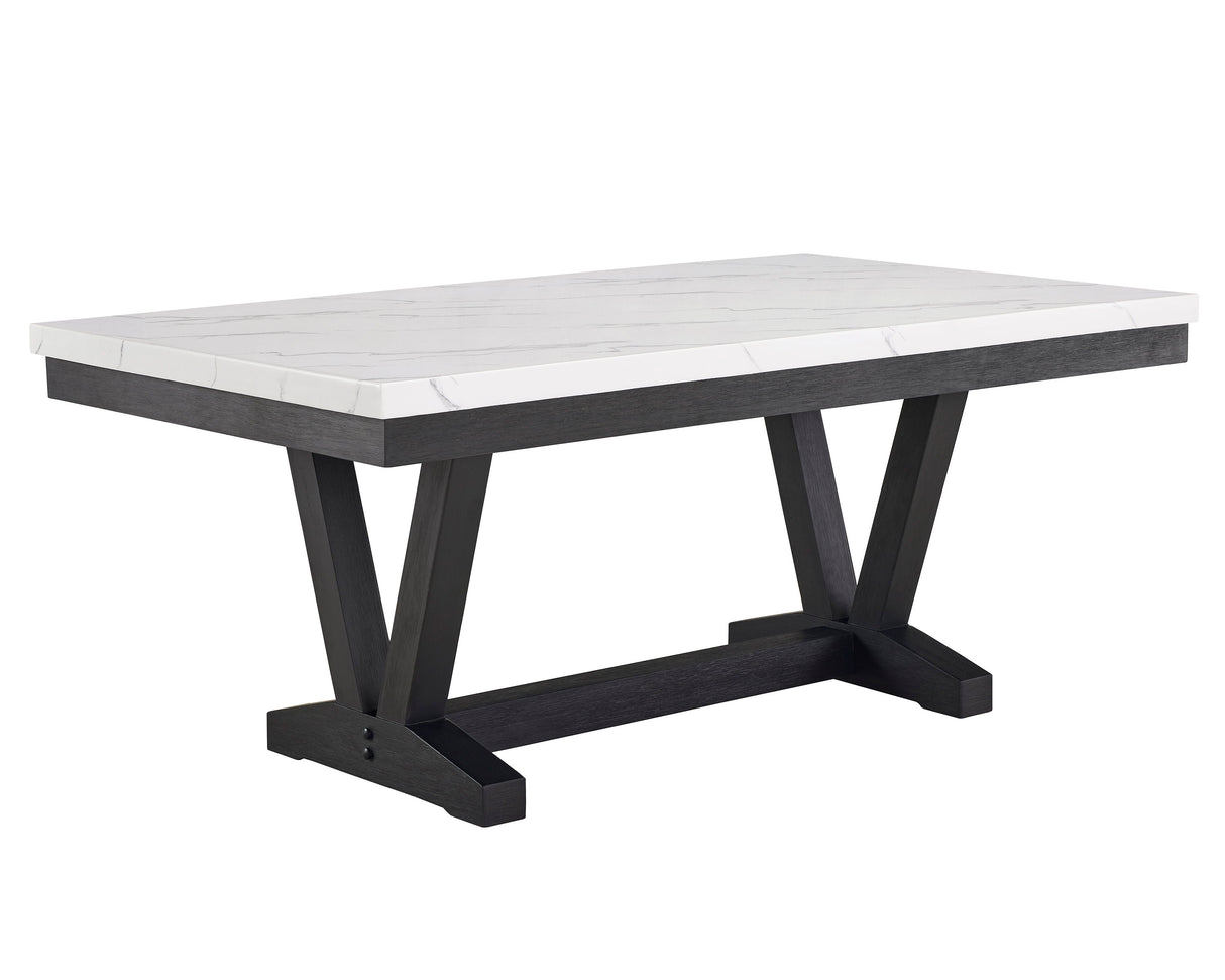 Vance - Faux Marble Dining Table - Charcoal & White by Crown Mark | Bel Furniture
