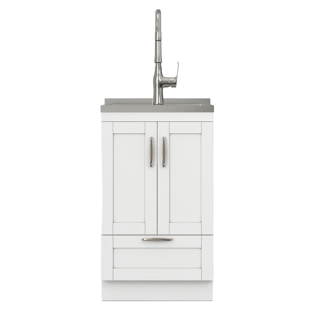 Reed - Deluxe Laundry Cabinet With Pull-Out Faucet And Stainless Steel Sink