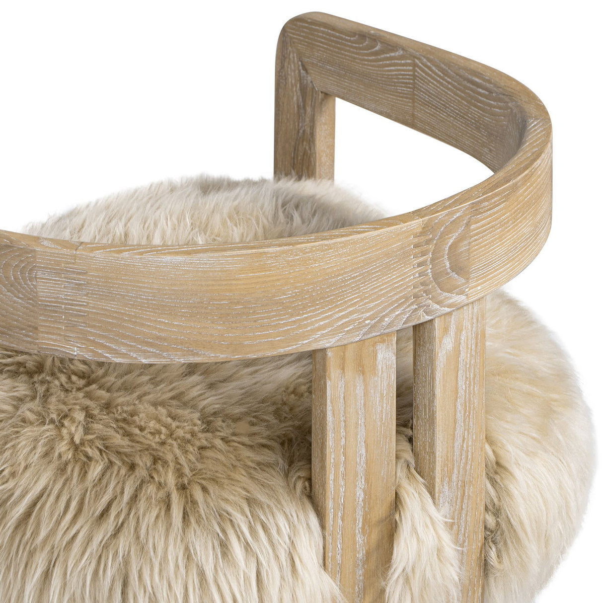 Millwick - Low Back Genuine Fur Counter Stool - Natural Blonde by Jennifer Taylor Home | Bel Furniture