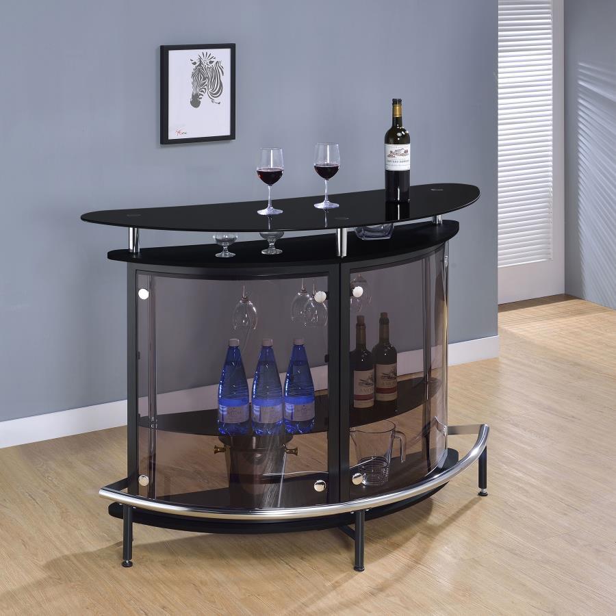 Amarillo - Freestanding Glass Top Home Bar Wine Cabinet by CoasterEssence | Bel Furniture