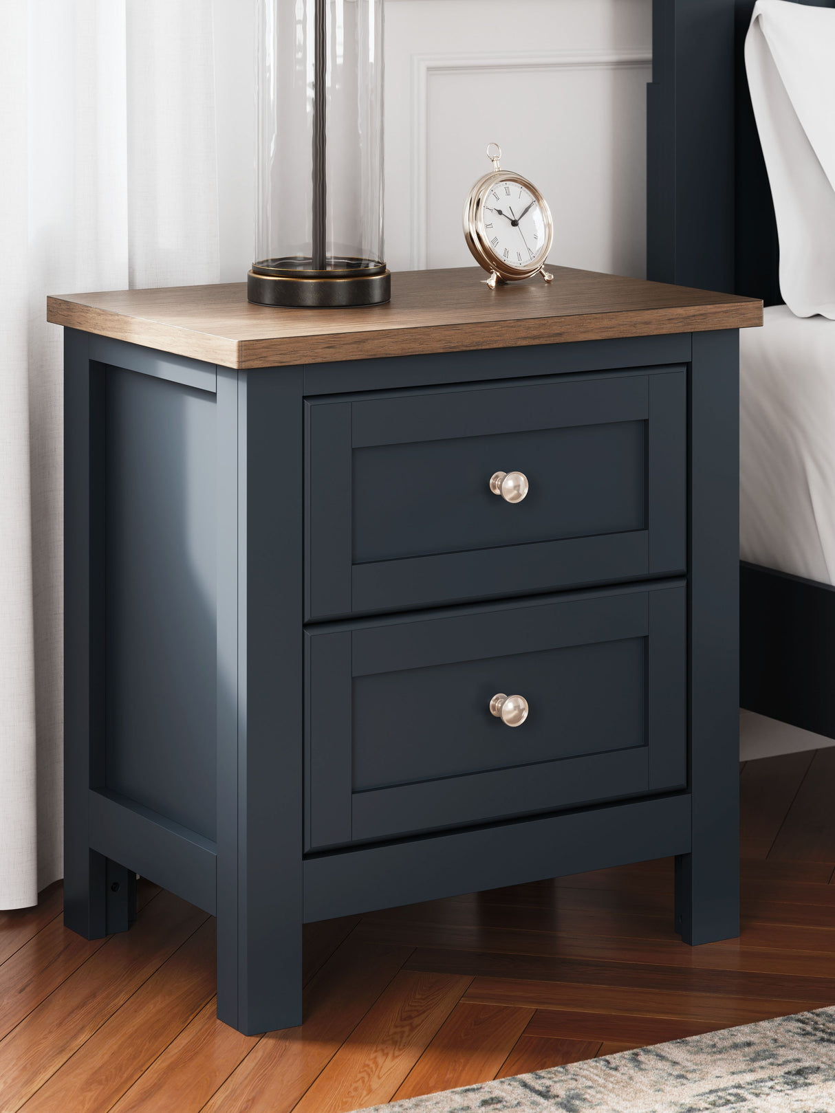 Landocken - Brown / Blue - Two Drawer Night Stand by Signature Design by Ashley® | Bel Furniture