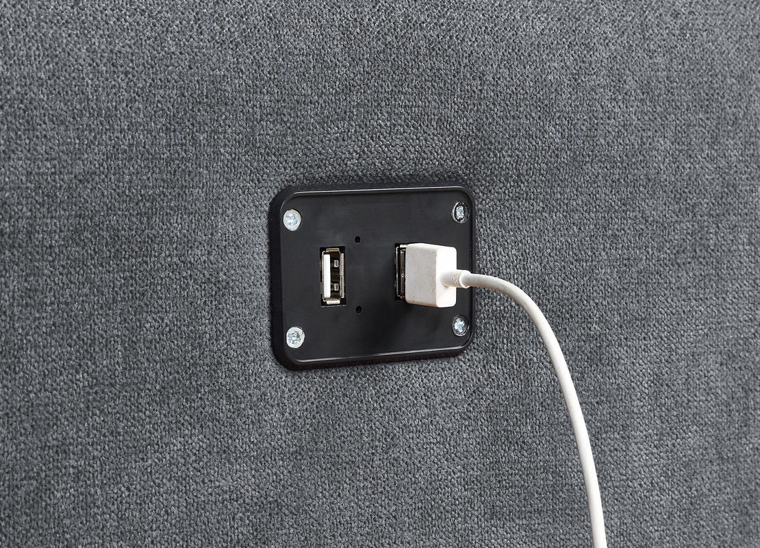 Toby - Woven Fabric Reversible Sleeper Sectional Sofa With Storage Chaise Cup Holder Charging Ports And Pockets by Lilola Home | Bel Furniture