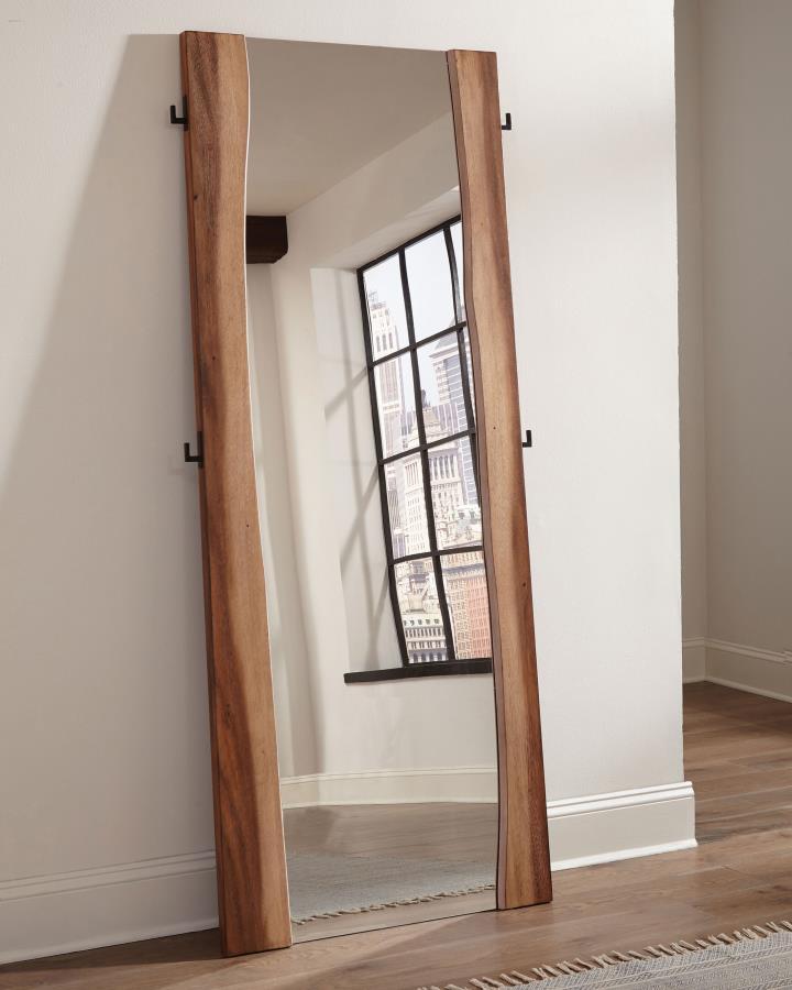 Winslow - Standing Floor Mirror - Smokey Walnut by CoasterElevations | Bel Furniture